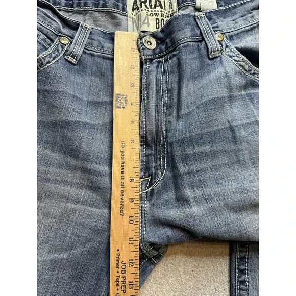 Ariat M4 Low Rise Boot Jeans Mens 40x32 Light Wash Blue Denim Bootcut 10019557